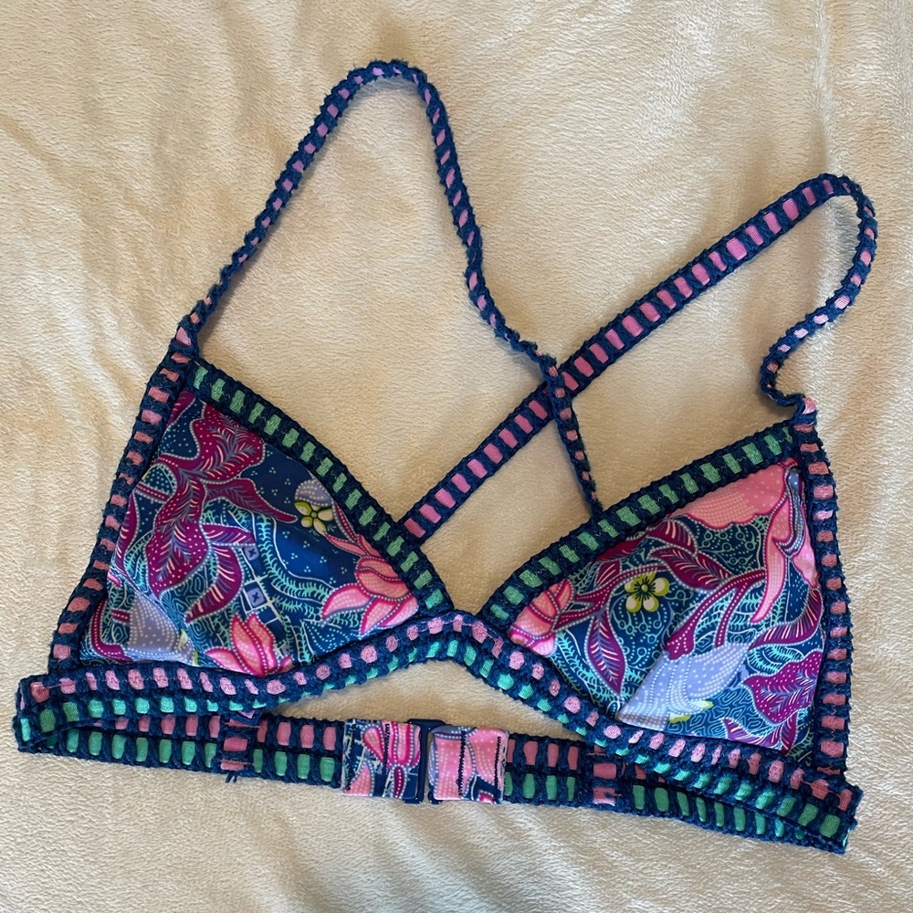Blue Purple Pink Multi Crochet Victoria’s Secret Bikini Top